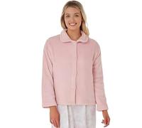 Smart Style Pink Bed Jacket for Women | Cozy Soft Fleece Pajama Jacket | Loungewear Buttoned Front Dressing Gown | Comfy Robe Fleece Sleep Jacket for Cold Weather(16-18) Pink