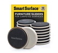 Smart Surface Round Carpet Furniture Sliders Pack of 16 3-1/2 Inch Beige