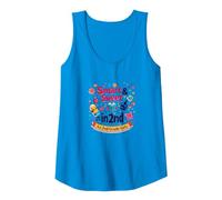 Smart & Sweet in 2nd for 2nd Grade Girls Tank Top, Women, Sapphire, S