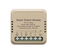 Smart Switch Module for WiFi Control Compatible with Smart Things Matter Over Internet Brown 4 cm x 4 cm Requires Neutral Wire Dual Switch Remote Access DIY