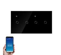 Smart Switch Module, WiFi Touch Light Switch,Compatible For Tuya For ALEXA And For GOOGLE Home -Voice Control, App Remote Control Light Switch Panel Module, Wall-mount Touch Switches controller(4gang)