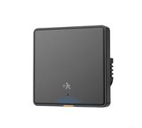 Smart Switch Single Live Wire Remote Control Timing Human Body Induction Push Button For AC 110V 240V 7W 500W Compatible With C Smart Black Or White(Black 2 on-off)