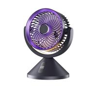 Smart Table Fan - ABS 6.3x19.88 In | 100 Speed Portable Desk Electric Circulation Fan With Night Light | 360 Shaking Head 1800mAh Rechargeable Air Freshener For Dorm Bedside Reading And Daily Use