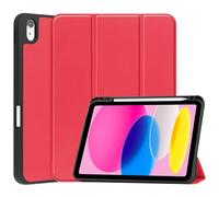 Smart Tablet Case Compatible with iPad 11th Generation A16 11 Inch 2025,Tri-Fold TPU Slim Auto Wake/Sleep Shell W Pencil Holder Shockproof Cover (Red)
