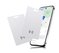 Smart Tag Thin Wallet Tracker Card for Android Google Find My Compatible IP68 Waterproof Bluetooth Tracker with Wireless Charging Wallet Finder for Passport, Handbag & Travel Luggage (2 Pieces, White)