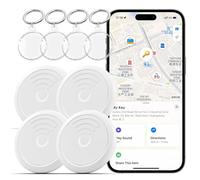 Smart Tags 4 Pack Air Tracker Item Finders Work with Apple Find My (iOS Only) Track Your Keys,Wallet,Backpack,Luggage,Super Lightweight,Comes with 4 Beautiful Keychains and Waterproof Cases (4)