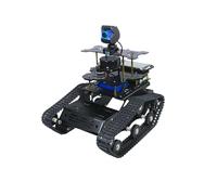 Smart Tank Robot Car ROS SLAM with LIDAR, Aluminum Alloy Chassis, Display, HD Camera, Support SLAM Mapping Navigation and Autonomous Driving (with Raspberry Pi 4B 4GB), AI Tracked Car (Black)