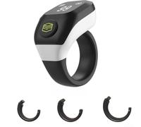 Smart Tasbih Counter Ring Digital for zikr with Vibration for Muslim Prayer - for oled Display Rechargeable Electronic Finger Tally 18-22mm(White)