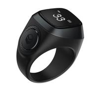 Smart Tasbih Tally Counter Ring, 3 Size Interchangeable Tasbih Waterproof Rings with OLED Display & APP Support, Islamic Ring for Muslims Zikr Digital Tasbeeh 5 Prayer Time black 22mm