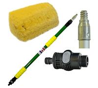Smart Tech Car Care Ultra Professional 1.8 Metre Flow Through Wash Brush - 5 Sided Brush Head - Cleaning Brush for Cars, Vans, Trucks Etc. - On/Off Tap