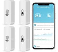 Smart Temperature Humidity Detector Sensor, For Tuya Smart Wifi For Zigbee WiFi Humidity Temperature Monitor, Indoor Smart Hygrometer Thermometer(4pcs wifi)