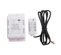 Smart Temperature Humidity Switch for eWeLink, 20A 3800W Circuit Breaker with APP Remote Control, Real-Time Data Record & Timer for Fish Tank Greenhouse Baby Room, Type C with 1m Wire(C)
