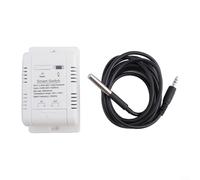 Smart Temperature Switch Sensor, 16A/20A WiFi Thermostat with RF433, APP Remote Control, Real-Time Monitoring, Energy Statistics, Timer Schedule for Home Office Automation(16A with 1M wire)