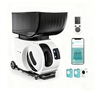 Smart Tennis Ball Machine with APP and Remote Control, 150 Ball Capacity, Max 80mph,8+ Hours of Endurance, Dual Motor for Topspin and Backspin black