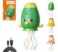 Smart Tentacle Explorer Octopus - Dancing Baby Toy with LED Lights & Music, Auto-Avoid Obstacles, Interactive Crawling Toy for Toddlers 12-18 Months, Fun 1st Birthday Gift for Boys & Girls (Green)