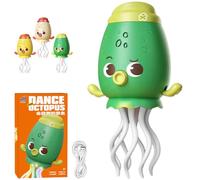 Smart Tentacle Explorer, Wiggly Wonder Octopus, Dancing Squid Toy, Electric Auto-Avoid Crawling Octopus with Led & Music, USB Rechargeable (Green)