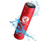 Smart Thermal Flask Digital Temperature Display Ideal for Hot Drinks & Boiled Water 500ml Stainless Steel Baby Bottle Perfect for Cold Coffee Tea Milk on the Go (Red)