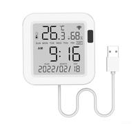 Smart Thermohygrometer, 1 Pack Digital Temperature and Humidity Sensor with for tuya App Remote Monitor, Real-Time Data Log Export, Voice Control for Home Basement Greenhouse Office Room Climate