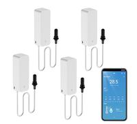 Smart Thermometer Hygrometer, WiFi Temperature Sensor with External Probe, Weather Function Thermometer, Moisture Meter for Freezer, Aquarium, App Alarm, Remote Monitor, Works with Alexa 4PCS