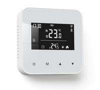 Smart Thermostat for Combi Boiler 2 Wire, Digital Room Thermostat Wired Wifi Thermostat Programmable Heating Controller Wall, Battery Powered Compatible with Alexa and Google Assistant Black Screen