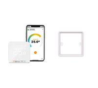 Smart Thermostat for Combi Boiler/Water Underfloor Heating, WiFi Thermostat & Schneider Electric Lisse White Moulded - Single Socket Spacer, GGBLSPC1S, White