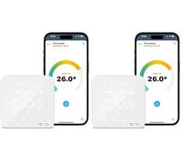 Smart Thermostat for Combi Boiler/Water Underfloor Heating, WiFi Thermostat Works with Apple HomeKit Siri, Alexa, Google Home, Support Programmer No Hub Required - White - Pack of 2-240 V