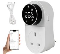 Smart Thermostat Plug, WiFi Thermostat with Temperature Controller, 10A 320V Digital Thermostat for Heating and Cooling, Programmable Plug Socket, Compatible with Alexa/Google Assistant