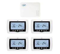 Smart thermostat PNI CT440 wireless, with WiFi, control 4 zones via the Internet, for heating plants, pumps, solenoid valves, TuyaSmart APP, White