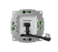 Smart Things sCharge sC30-EU 30W USB-C Flush-Mounted Power Supply with 25 cm Cable | USB charging station for smartphones and tablets, suitable for 50 mm switch box, ideal for smart home wall mounting and iPad