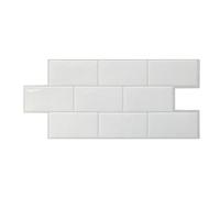 Smart Tiles Stick On Tiles Splashback - Metro White, Self Adhesive Wall Tiles, 4 Wall Panels 11.55x8.38 in, Heat Resistant self Adhesive Wallpaper Tile, Water Resistant Bathroom Tile, Made in Canada