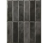 Smart Tiles Stick On Tiles Splashback - Morocco Black, Self Adhesive Wall Tiles, 5 Wall Panels 11.43x9 in, Heat Resistant self Adhesive Wallpaper Tile, Water Resistant Bathroom Tile, Made in Canada