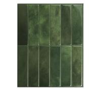 Smart Tiles Stick On Tiles Splashback - Morocco Green, Self Adhesive Wall Tiles, 5 Wall Panels 11.43x9 in, Heat Resistant self Adhesive Wallpaper Tile, Water Resistant Bathroom Tile, Made in Canada