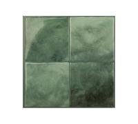 Smart Tiles Stick On Tiles Splashback - Zellige Green, Self Adhesive Wall Tiles, 5 Wall Panels 9x9 in, Heat Resistant self Adhesive Wallpaper Tile, Water Resistant Bathroom Tile, Made in Canada
