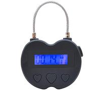 Smart Time LCD Display Time USB Rechargeable Temporary Timer Padlock Travel Electronic Timer Black
