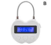 Smart Time Lock for LCD Display Multifunction Travel Electronic Timer, 99H59M Countdown with USB Rechargeable Battery, ABS Material, 30g Lightweight Padlock for Security - White