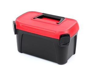 Smart Tool Box with Integrated ABS Tool Holder, Plastic Clamping Locks (380 x 234 x 225 mm) Black/Red
