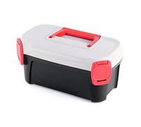 Smart Tool Box with Integrated Tool Carrier ABS Plastic Clamp Locks (328 x 178 x 160 mm, Black/Grey)