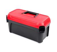 Smart Tool Box with Integrated Tool Carrier ABS Plastic Clamp Locks (500 x 251 x 243 mm, Black/Red)