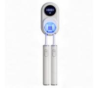 Smart Toothbrush Cleaner and Holder with Air Drying, LED Display, Rechargeable, Wall Mount for Bathroom(White)