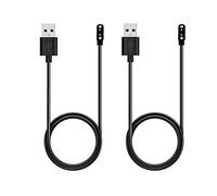 Smart Touch Charging USB Cable Compatible with P22 & P25 & Y20 & DT96 & KW10 & KW20 Smart Watch 2 pin Strong Magnetic Suction Charger Cable 2PCS(Black)