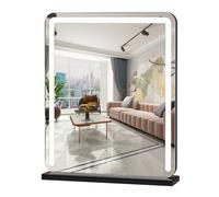 Smart Touch Control LED Makeup Mirror with Dimmable Lights - 30x42cm Sl lack Vanity Mirror for Flawless Makeup Application and Beauty Routine