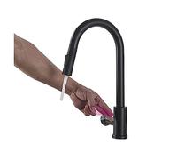Smart Touch Kitchen Faucet with Pull-Down Sprayer, Dual-Mode Water Outlet, Easy Install, Sensitive Induction, Modern Design, Black Finish