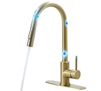 Smart Touch Kitchen Faucet with Sensor - KH-1005 Brushed el, Rotatable Water Tap Mixer for Easy Touch Control, Modern Sink Accessory