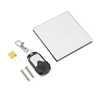 Smart Touch Light Switch, 1 Way Tempered Glass Panel Wall Light Smart Touch Switch with Wireless Remote Control (White)