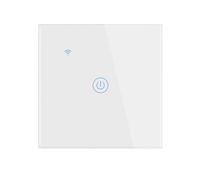 Smart Touch Light Switch, White Waterproof Switch with LED Backlight, WiFi 2.4GHz Touch Switch, Smart Life/Tuya Remote Control, Works with Alexa, Google Home, 1 Gang