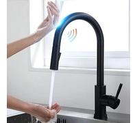 Smart Touch Pull-Out Kitchen Faucet Brushed Gold Induction Water Tap for Hot & Cold Water Elegant Kitchen Mixer Tap Modern Design Easy to Install