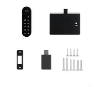 Smart Touch Screen Electronic Lock For File Cabinet Wardrobe Storage With Dual Mode Public Private Setting And Auto Locking Mechanism Black Finish(Vertical)
