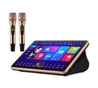 Smart Touch Screen Karaoke Machine with Wireless Microphone and Cloud Song Updates for Home Entertainment