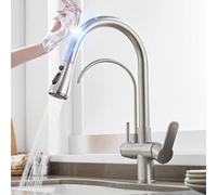 Smart Touch Sensor Kitchen Faucet with 3 Way Pure Drinking Water Function Pull Down Gold Kitchen Mixer Tap for Hot and Cold Water LWX