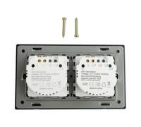 Smart Touch Switch 2 8 Gang with Voice Control Compatible with For Tuya App for Remote and Manual Light Appliance Control 220V 10A (2 Gang-Black)